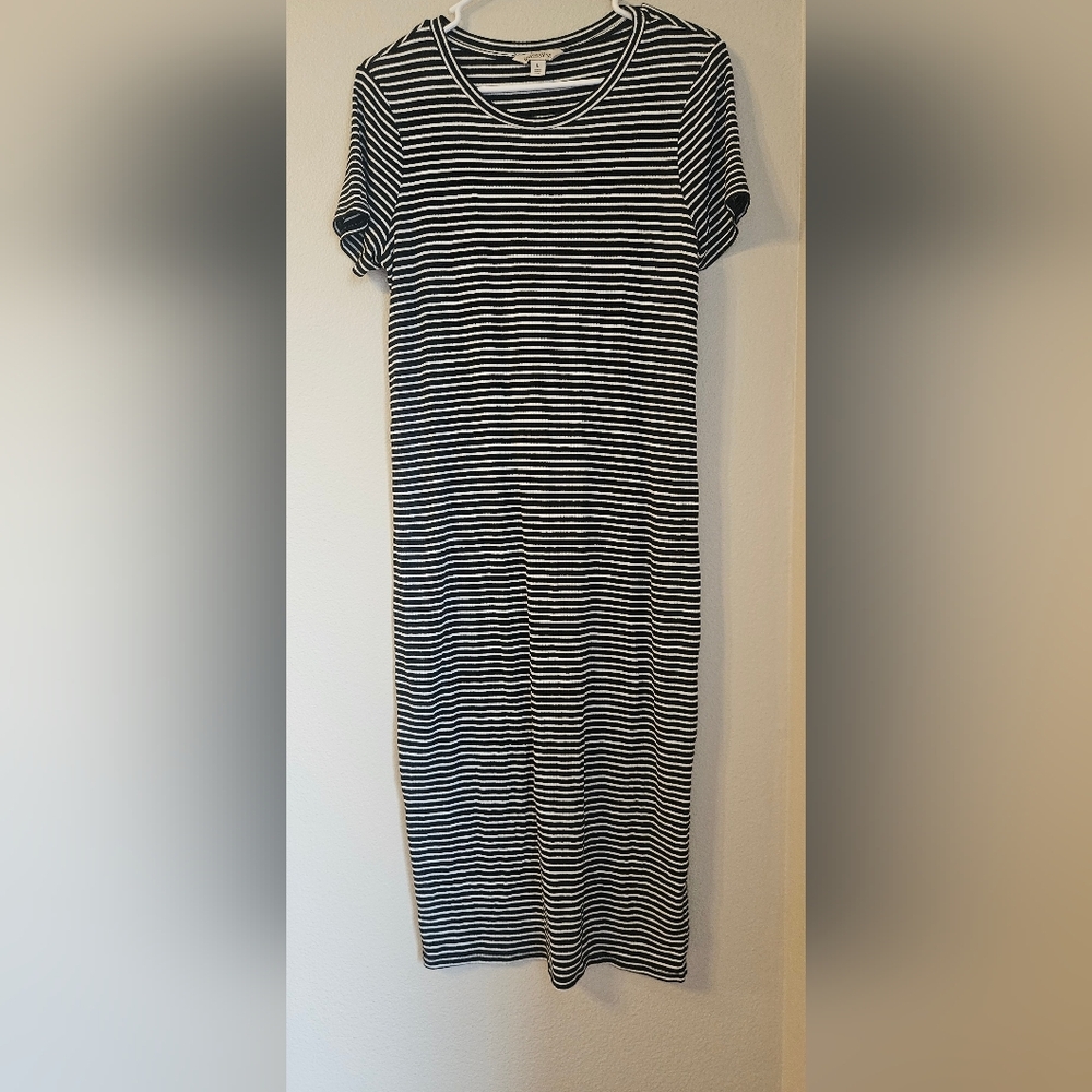 Striped Black and White Women's Maternity Dress